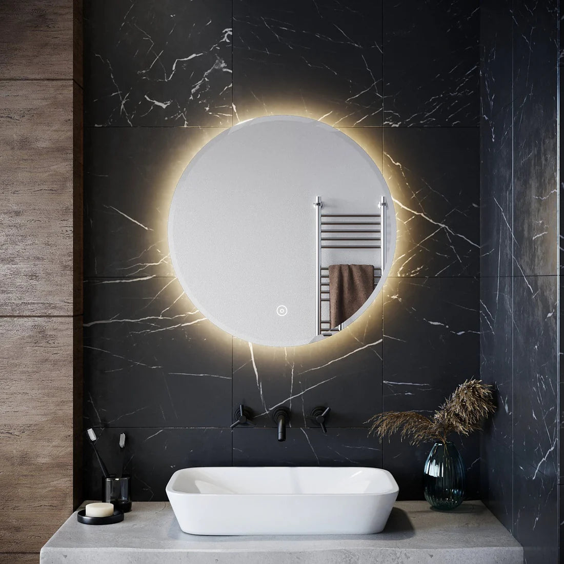 Elegant Showers Circle LED Bathroom Mirror 600mm x 600mm