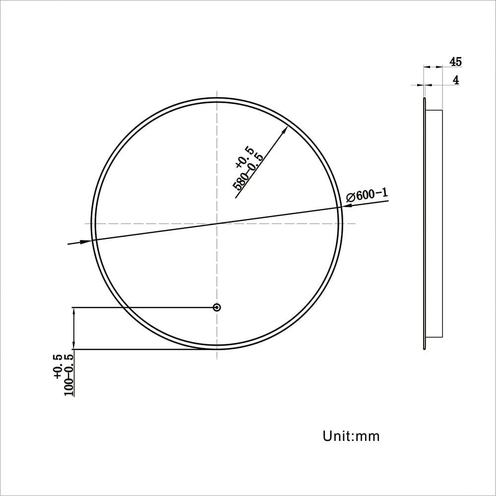 Elegant Showers Circle LED Bathroom Mirror 600mm x 600mm