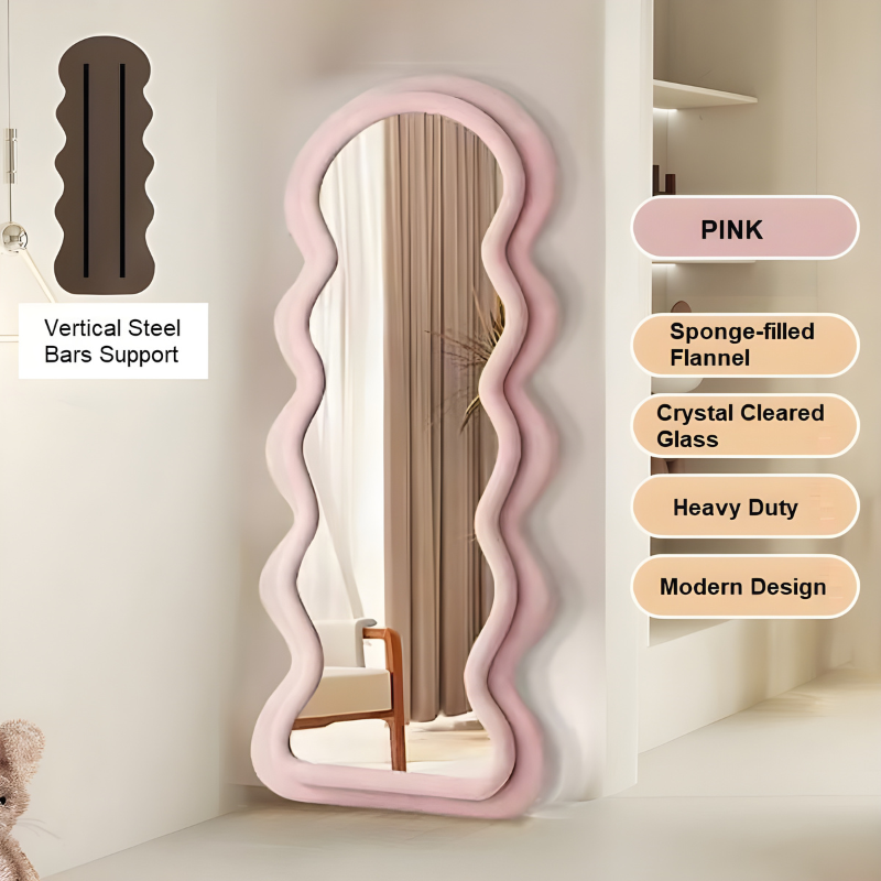 Adria Wavy Mirror Full Length 1.7m V255-CFBMIRROR-PINK