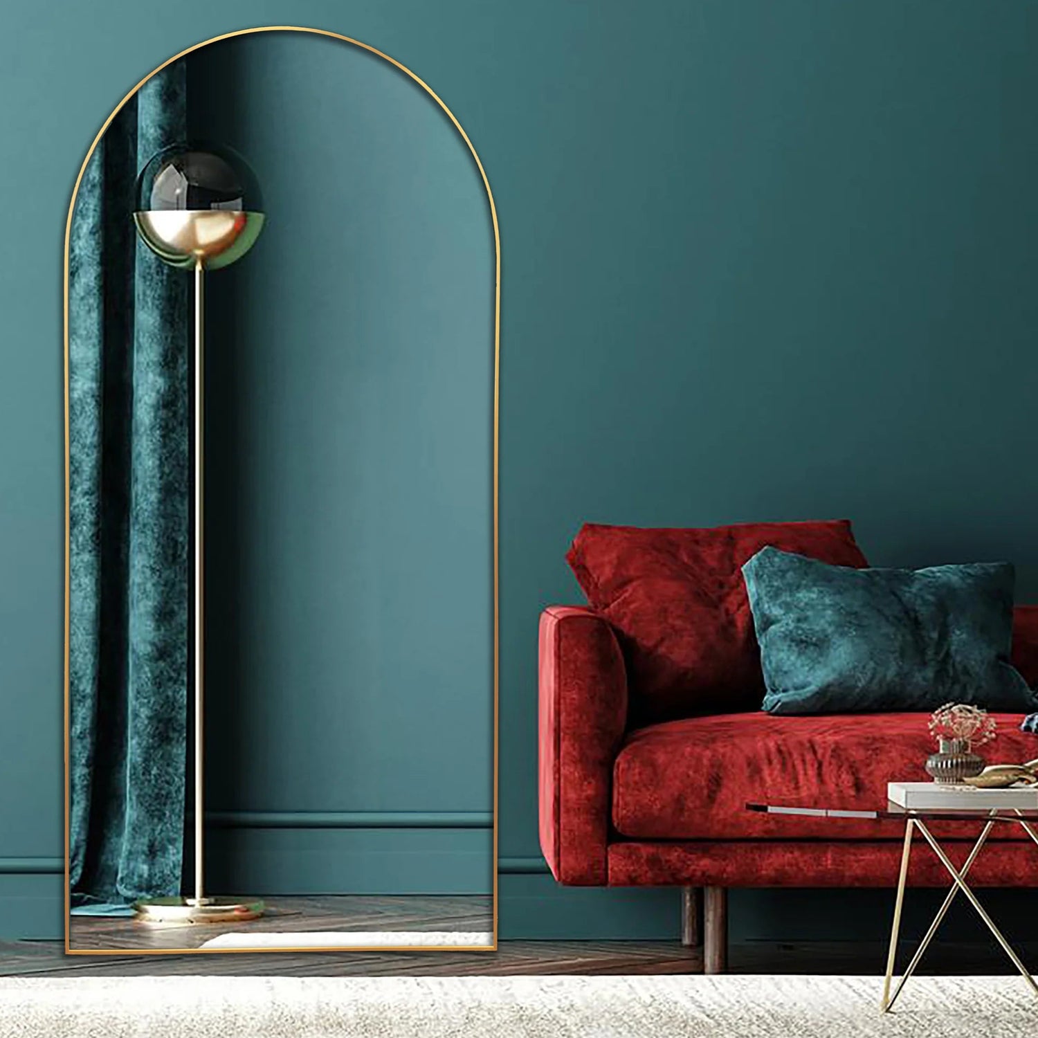 Arceli Metal Arch Mirror 80cm x 170cm