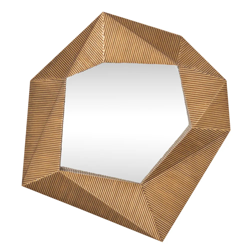 Avanti Geometric Wall Mirror Antique Gold 74cm x 120cm