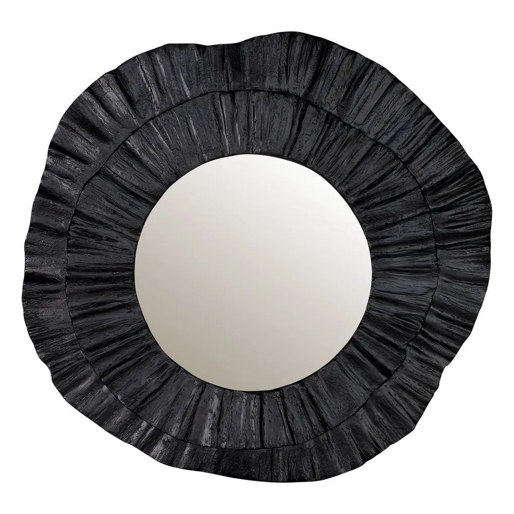 Cafe Lighting & Living Corfu Black Textured Wall Mirror