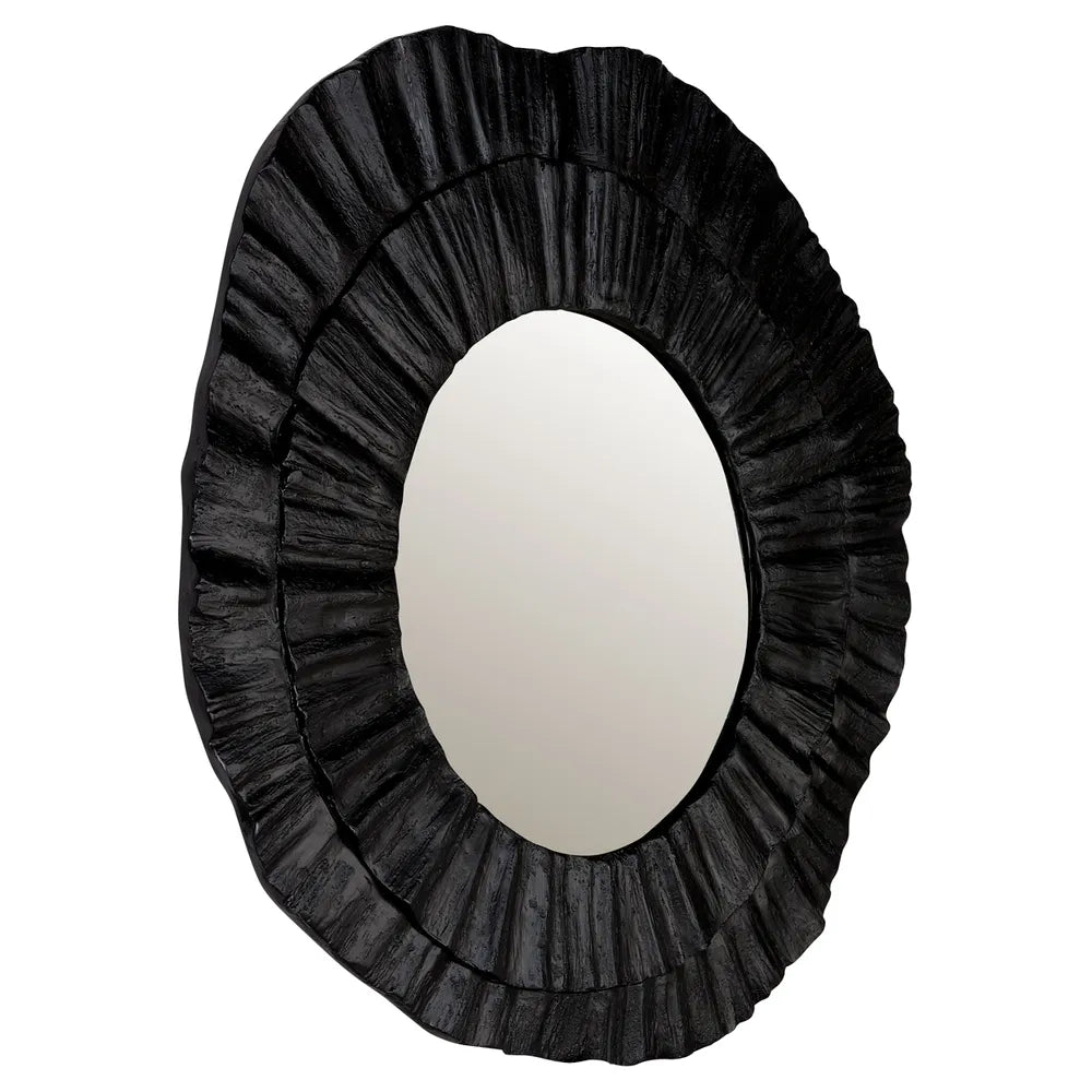 Cafe Lighting & Living Corfu Black Textured Wall Mirror