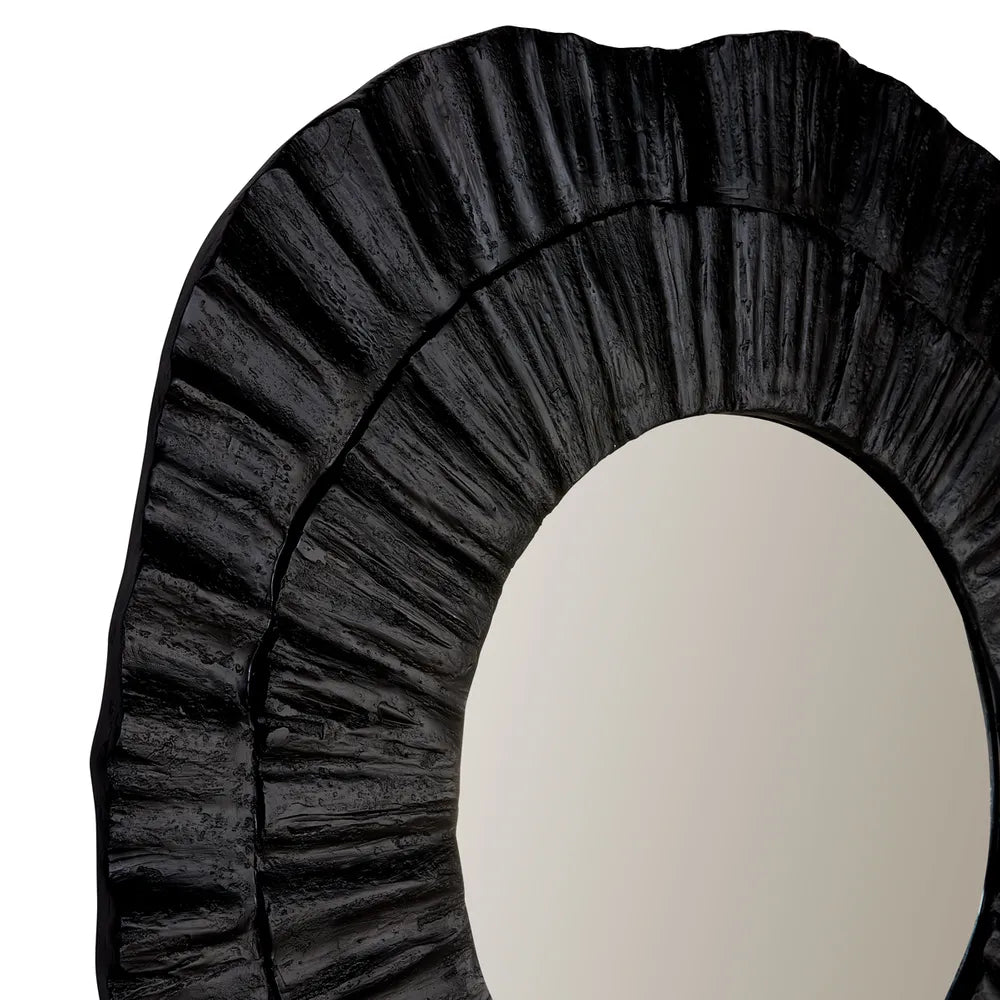 Cafe Lighting & Living Corfu Black Textured Wall Mirror