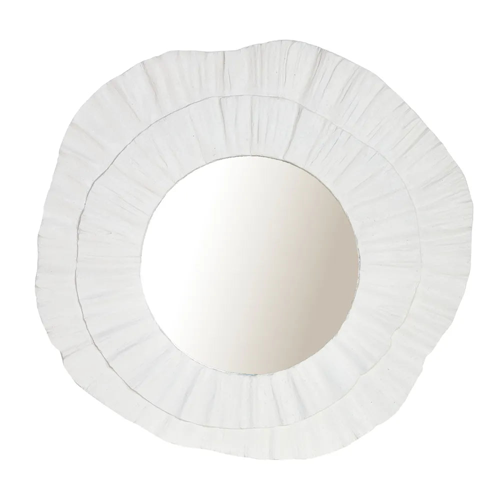 Cafe Lighting & Living Corfu White Textured Wall Mirror