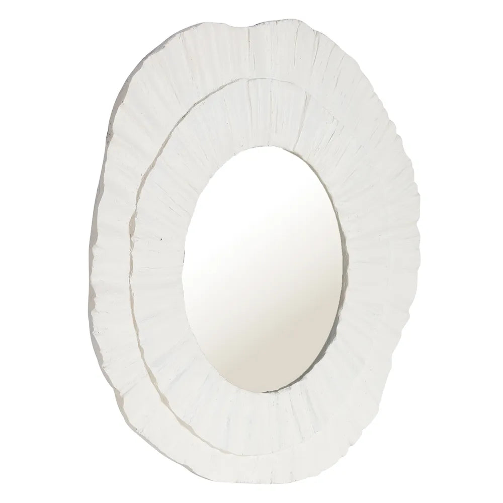 Cafe Lighting & Living Corfu White Textured Wall Mirror