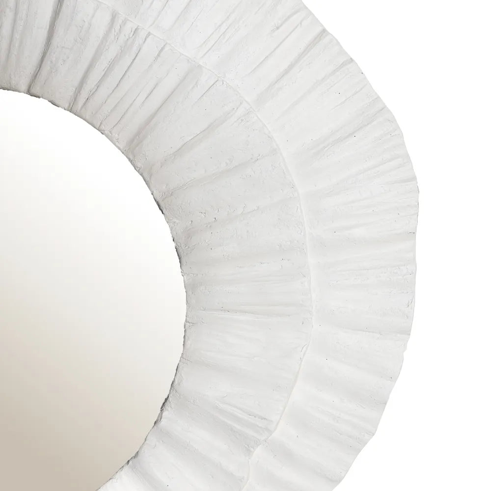 Cafe Lighting & Living Corfu White Textured Wall Mirror