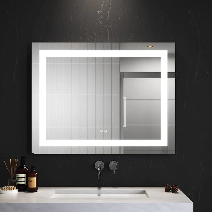 Elegant Showers Rectangle LED Bathroom Mirror Bluetooth 90cm x 70cm