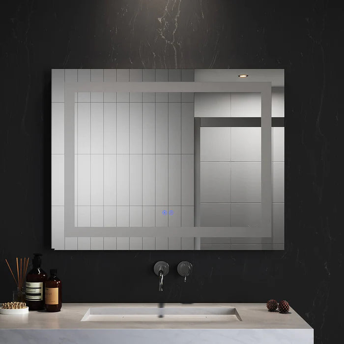 Elegant Showers Rectangle LED Bathroom Mirror Bluetooth 90cm x 70cm