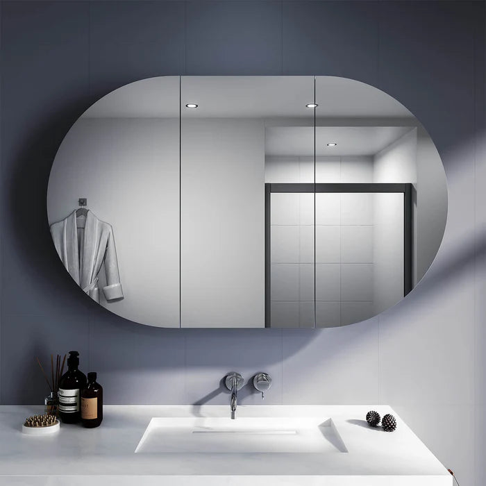 Elegant Showers Oval Mirror Cabinet 1200x750 AQC03-W-A+AQC03-W-B