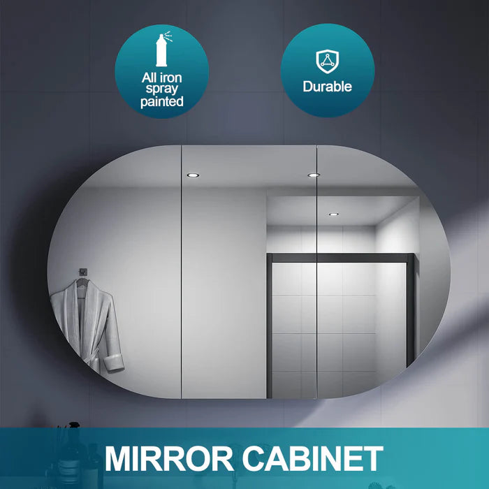 Elegant Showers Oval Mirror Cabinet 1200x750 AQC03-W-A+AQC03-W-B