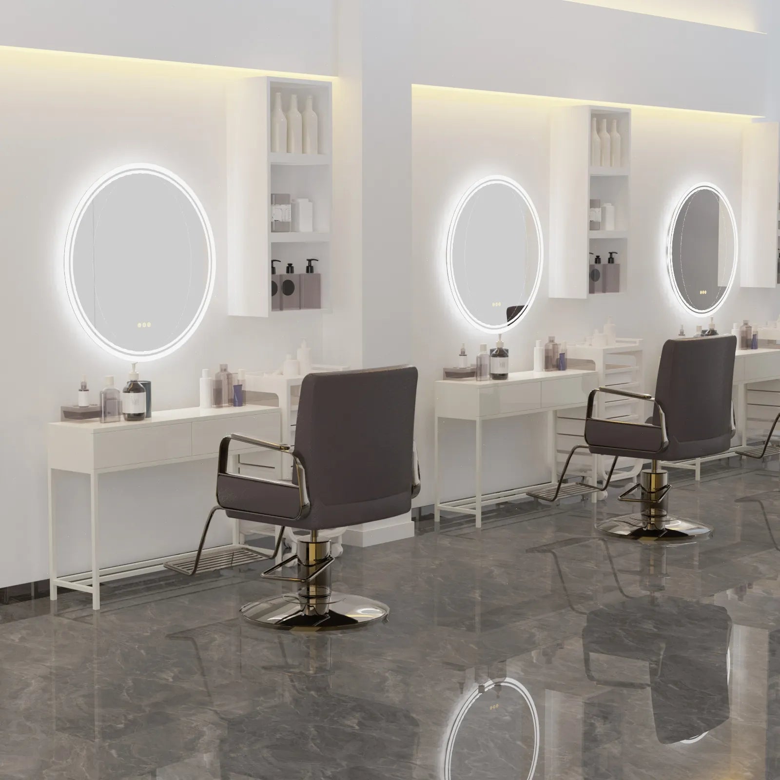 Interior Ave - LED Round Frameless Salon / Bathroom Wall Mirror - 60cm V355-IA-RWM-60