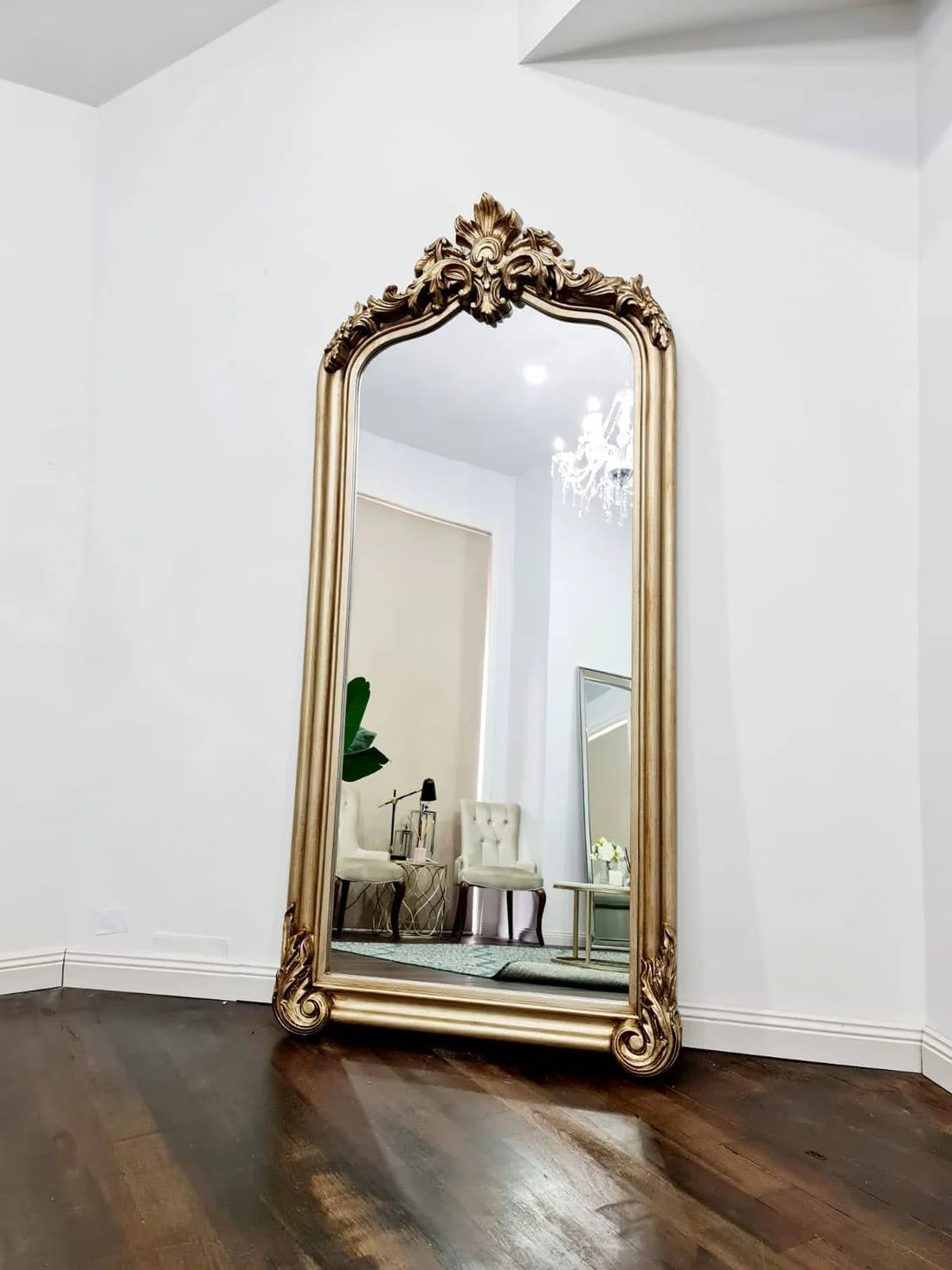 Elegant Collections LUX French Provincial Arch Mirror Champagne