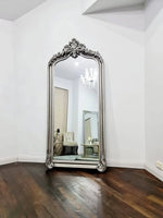 Elegant Collections LUX French Provincial Ornate Mirror Antique Silver