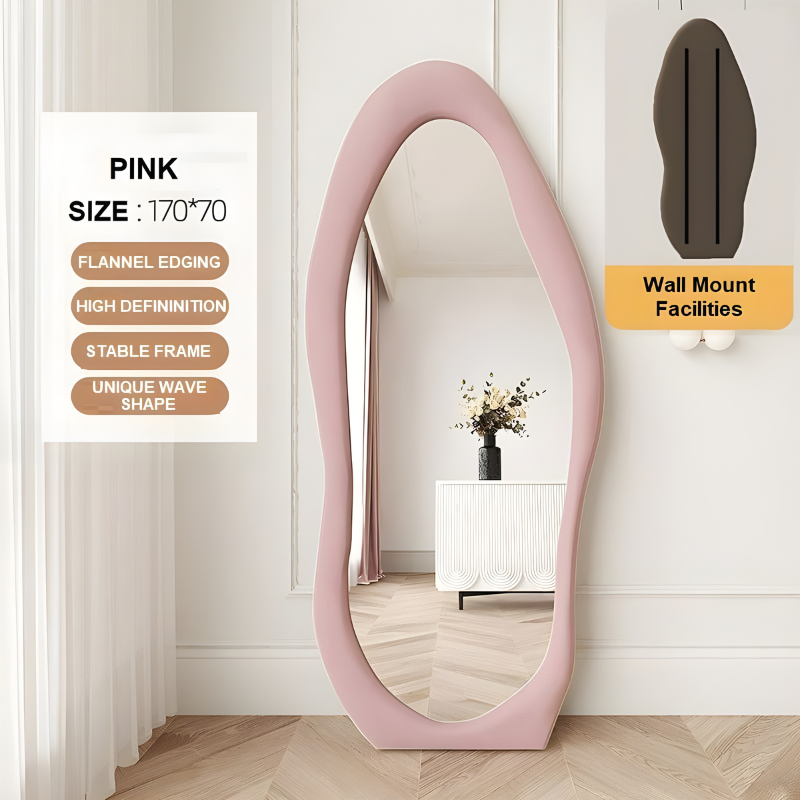 Maiden Wavy Organic Full Length Mirror 1.7m V255-FBMI-CL-PINK_170