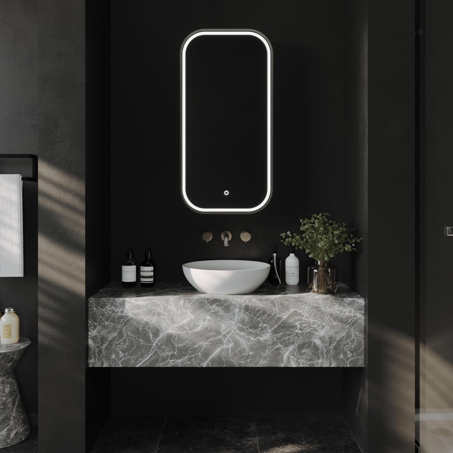 Remer Piazza LED Rectangle Shaving Cabinet 45cm x 90cm