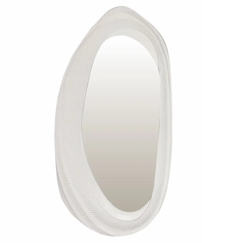 Cafe Lighting & Living Seville White Textured Wall Mirror