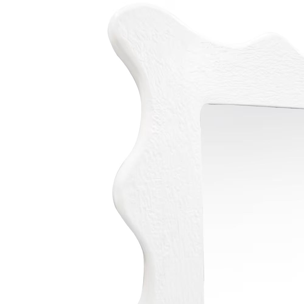 Elme Living Souffle White Wavy Floor Mirror