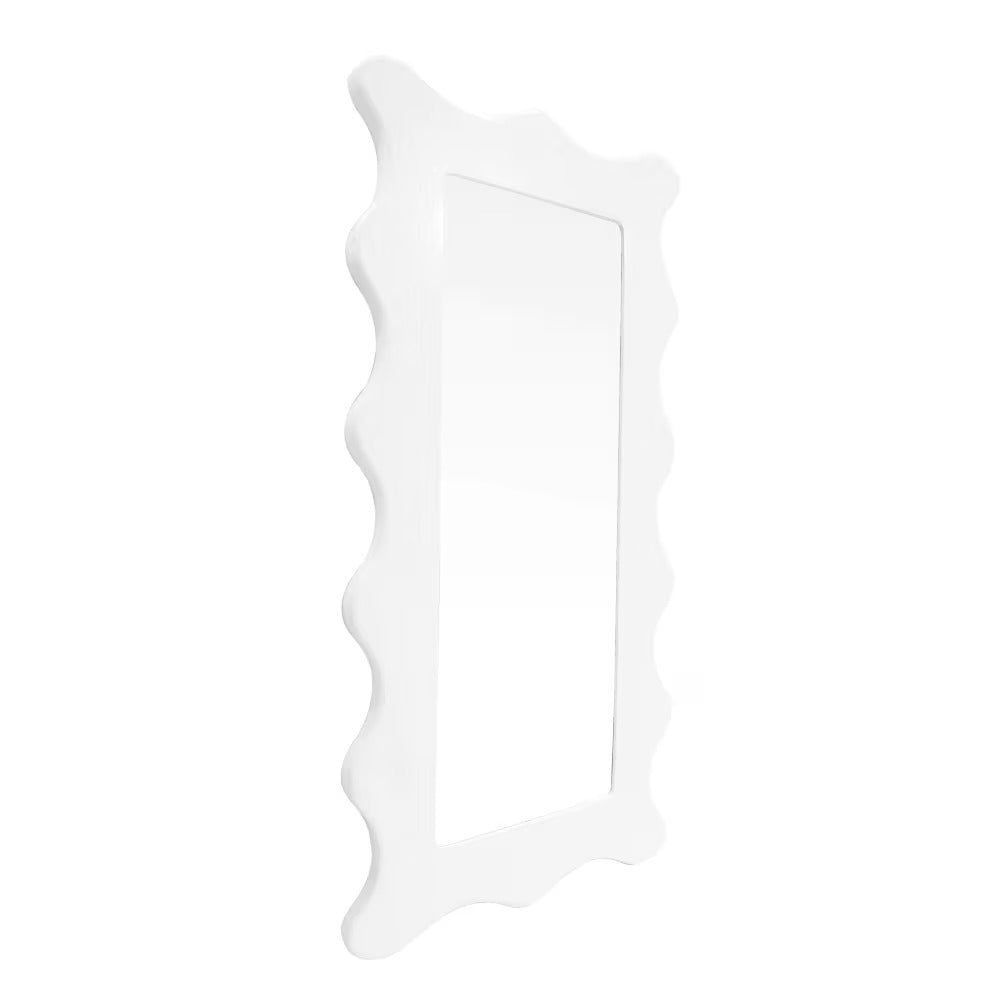 Elme Living Souffle White Wavy Floor Mirror