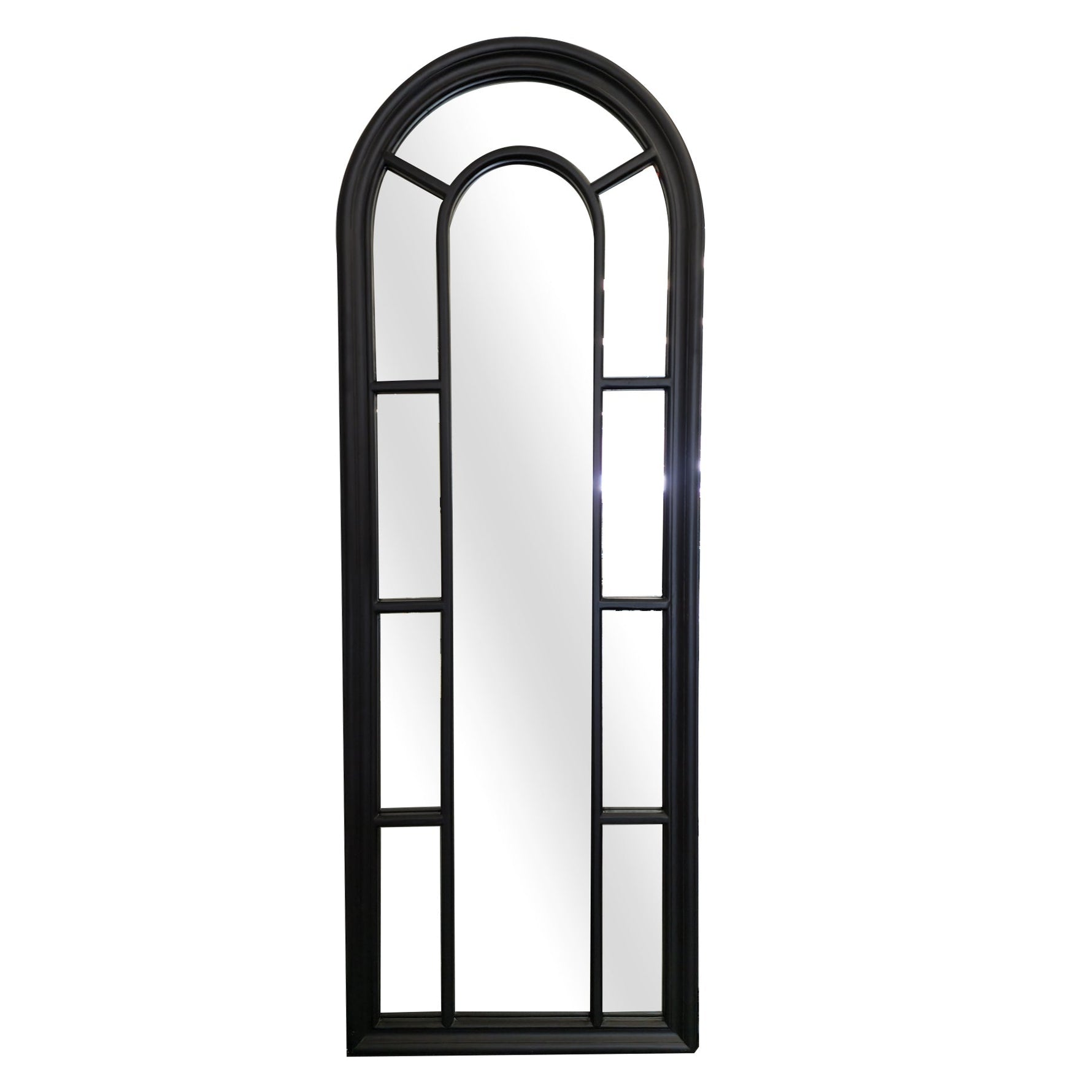 Elegant Collections Elle Arch Window Style Mirror Black