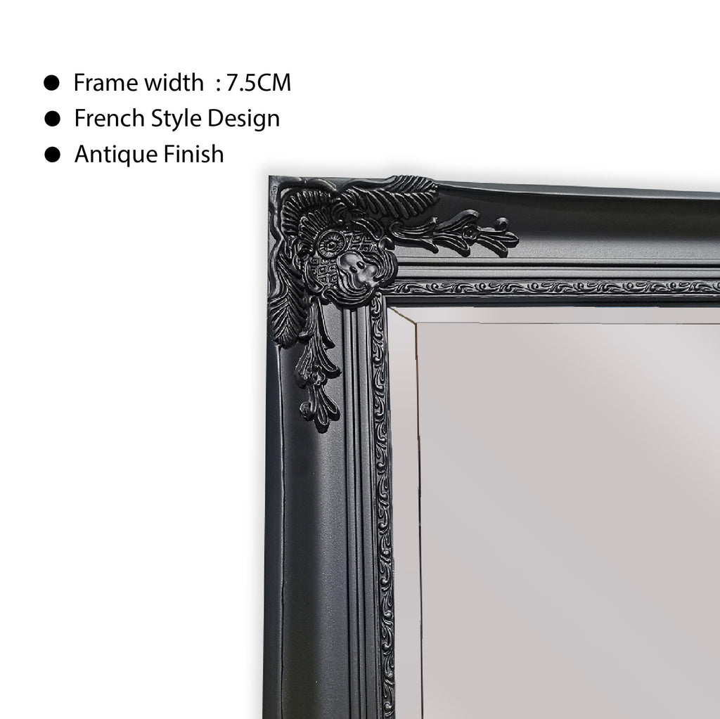 Elegant Collections Large French Provincial Mirror Black