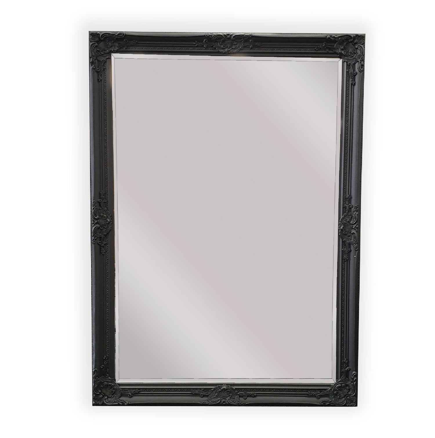 French Provincial Ornate Mirror Black 80cm x 110cm