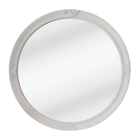 Elegant Collections French Provincial White Round Mirror