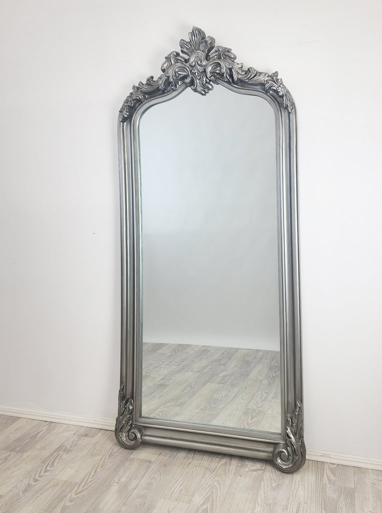 Elegant Collections LUX French Provincial Ornate Mirror Antique Silver