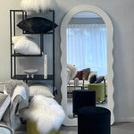 Interior Ave Luna Arch Wavy Floor Mirror White 80cm x 180cm