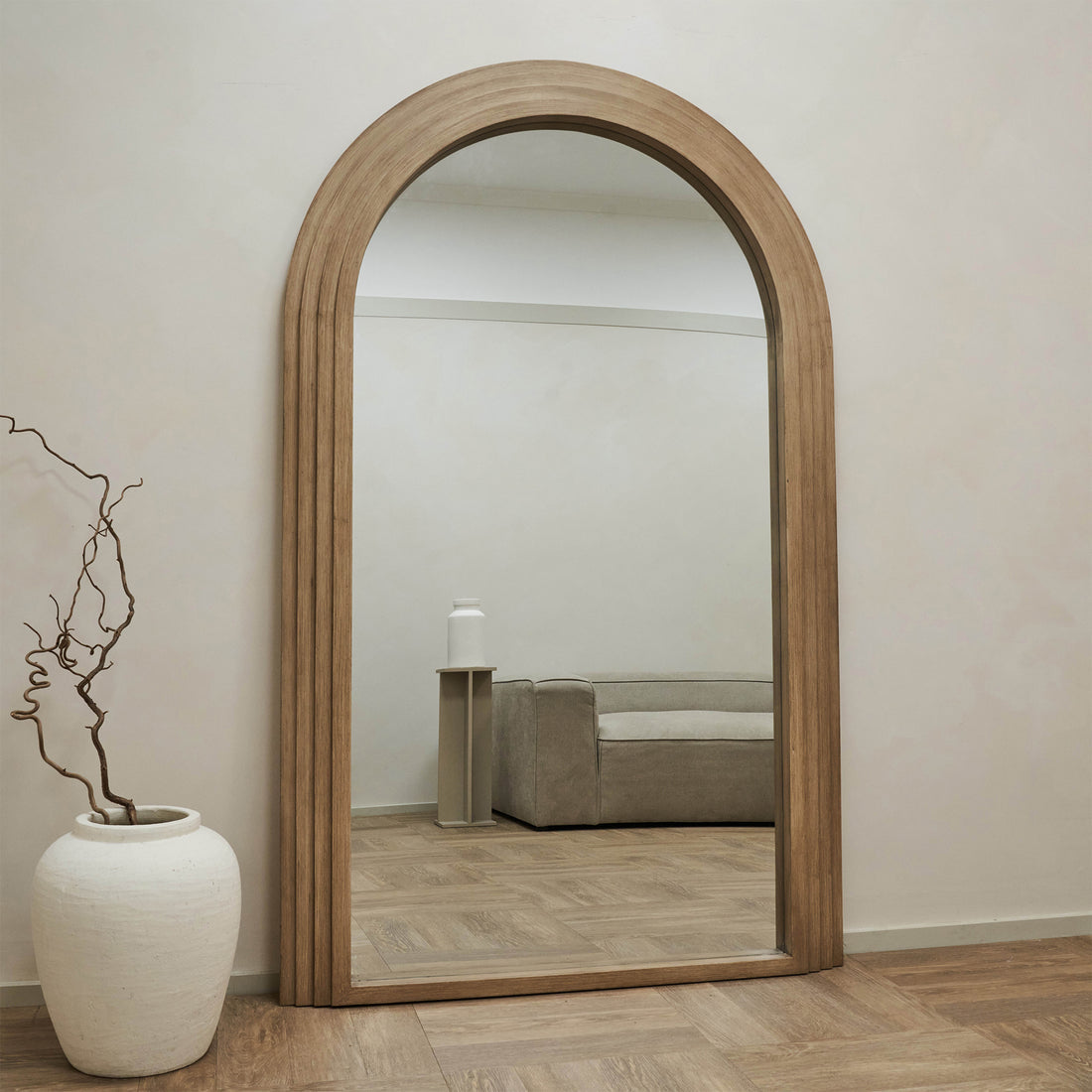 Sierra Arch Step Oak Floor Mirror 100cm x 180cm