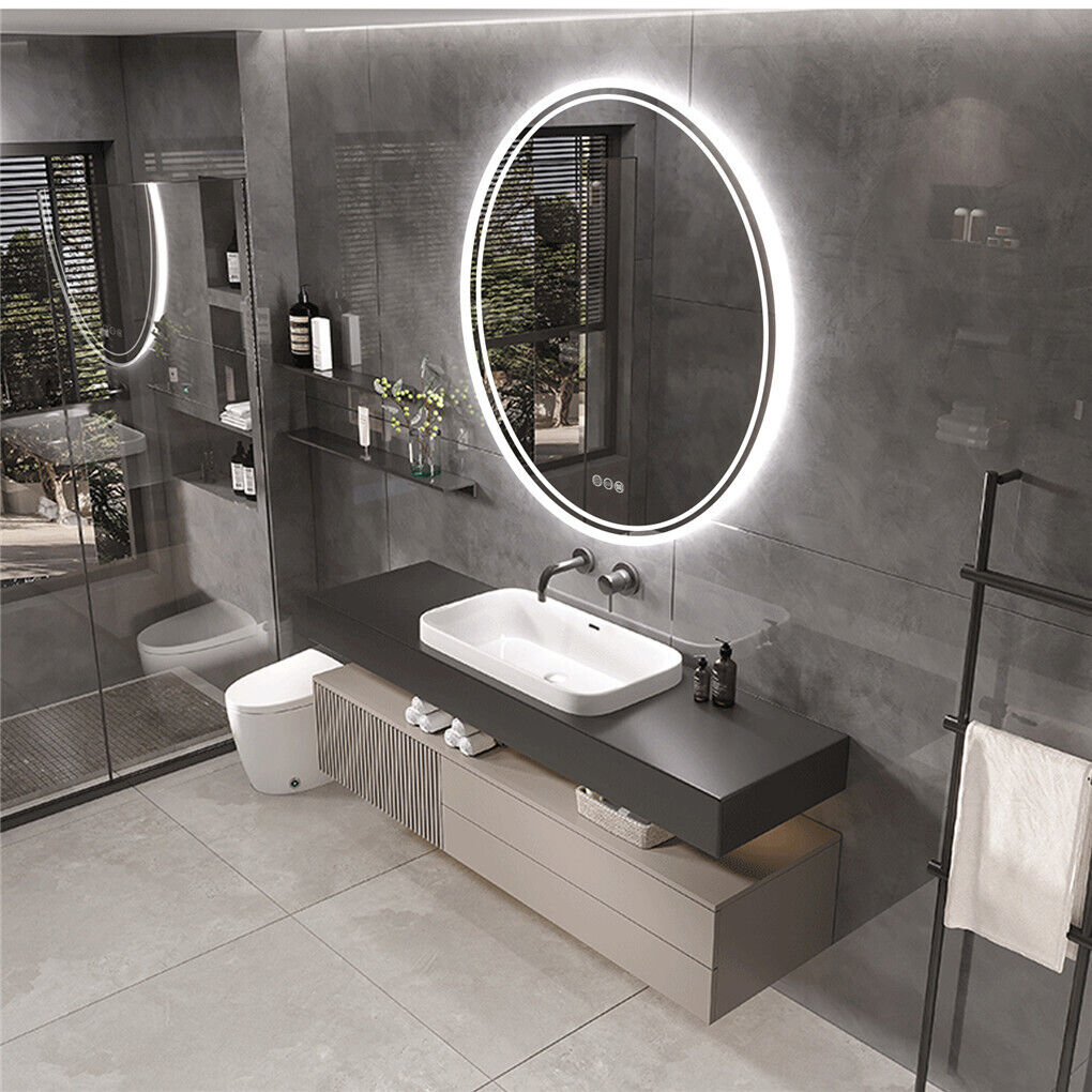 Interior Ave - LED Round Frameless Bathroom Mirror 80cm