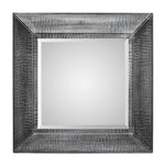 Lirash Square Wall Mirror with Croc Pattern Frame