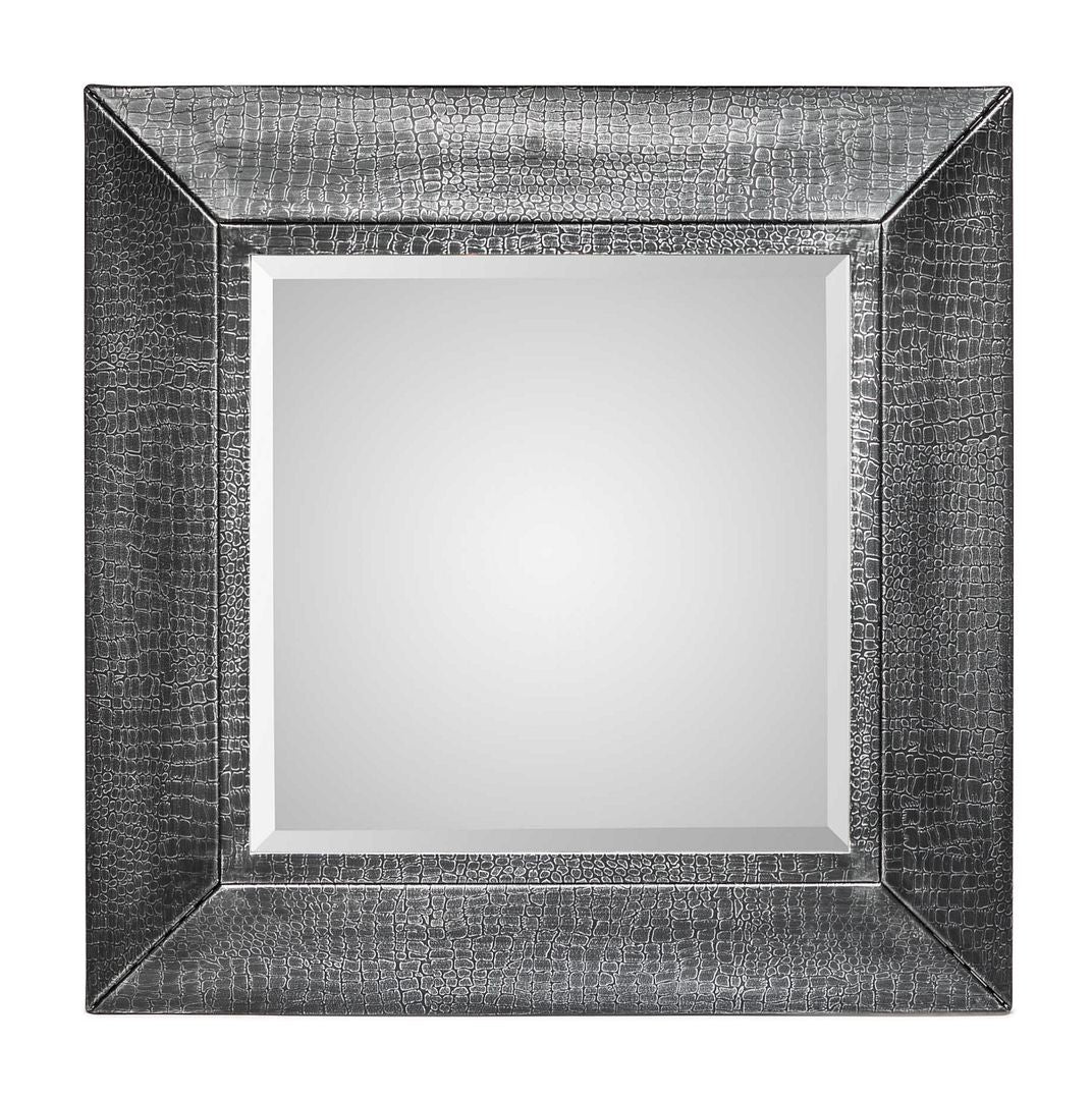 Lirash Square Wall Mirror with Croc Pattern Frame