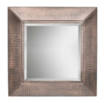 Lirash Square Wall Mirror with Croc Pattern Frame