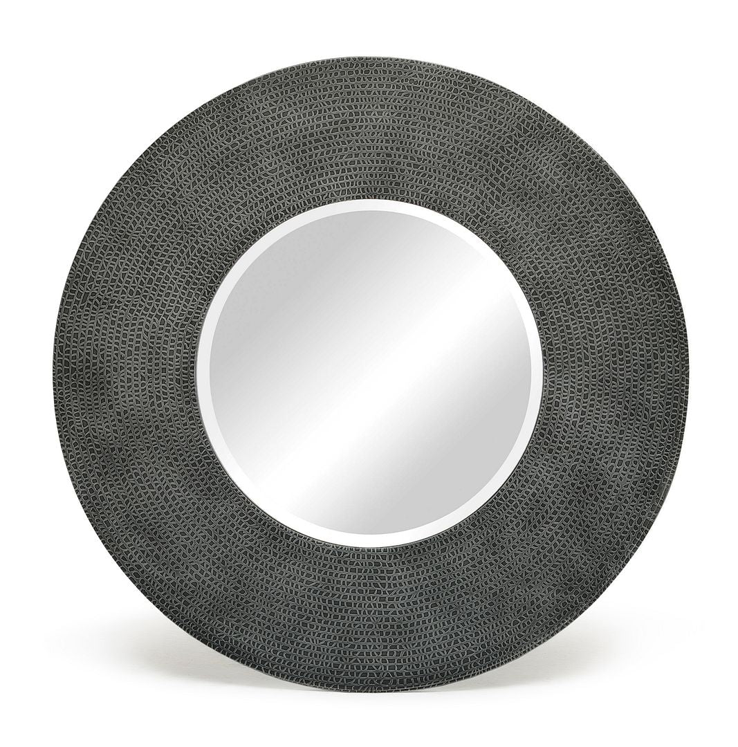 Lirash Koaka Round Wall Mirror with Croc Pattern