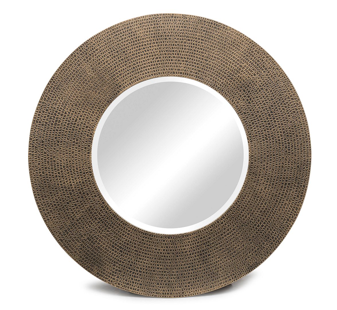 Lirash Koaka Round Wall Mirror with Croc Pattern