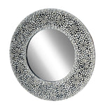 Philbee Interiors Swirl Handmade Mother of Pearl Round Mirror