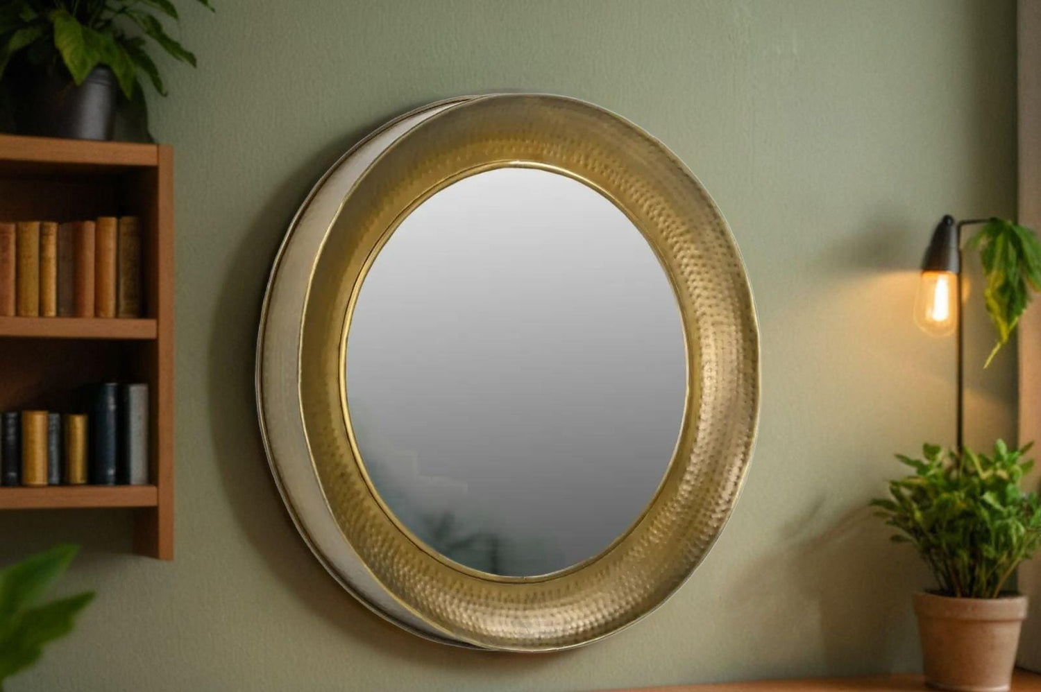 Acalan Round Bronze Metal Mirror 80cm x 80cm