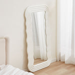 Kamila White Wavy Mirror