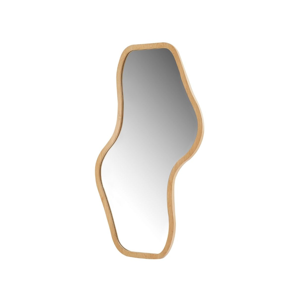 Penny Natural Wood Wavy Mirror