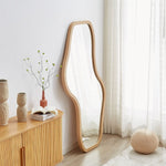 Penny Natural Wood Wavy Mirror