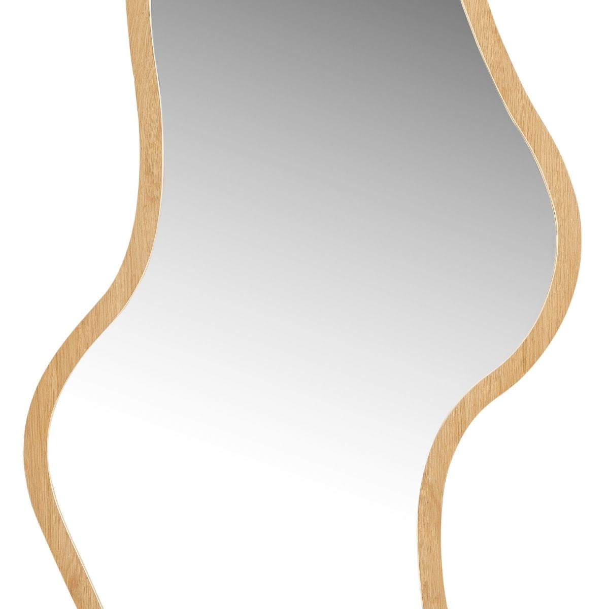 Penny Natural Wood Wavy Mirror