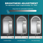 500x900mm 3 Color Mode Arch Front LED Light Bathroom Mirror