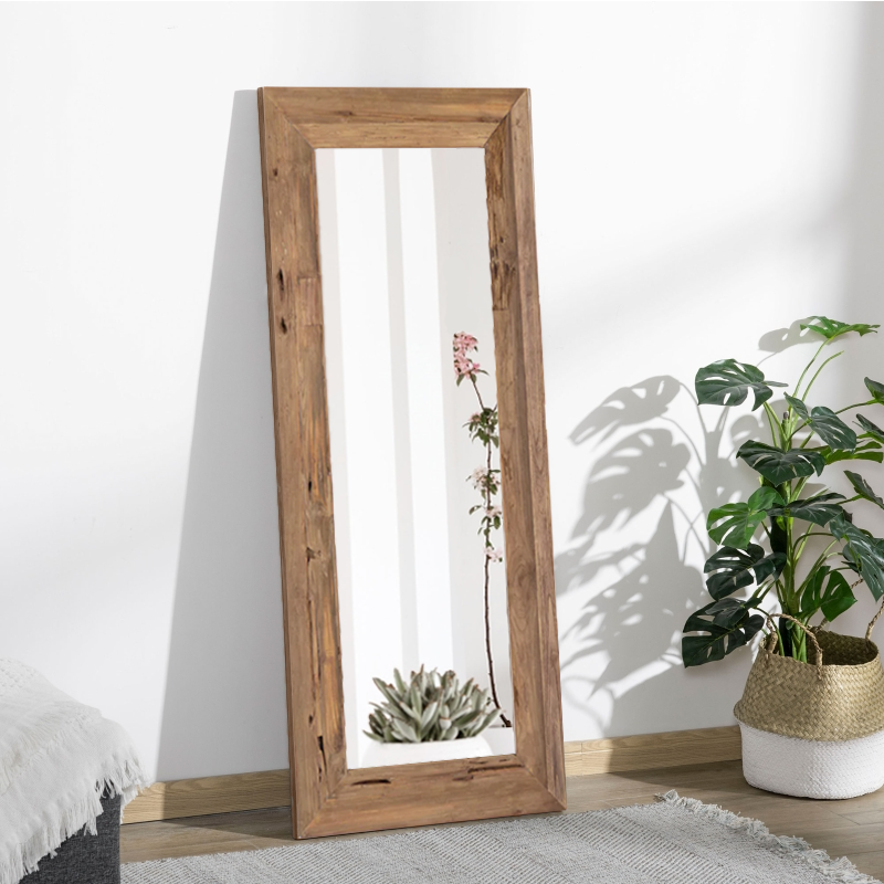 Bisque Traders Abeni Wood Floor Mirror OF10100N