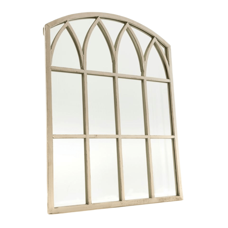 CHL Enterprises Lavinia White Arch Window Style Garden Mirror 61x81cm V231-MID-10 MIR