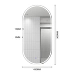 450x900mm 900x450mm Back&Front LED Light Bathroom Mirror