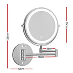 Embellir Embellir Extendable Chrome Makeup Mirror 33x32cm MM-E-EXTEN-10X-LED-7IN