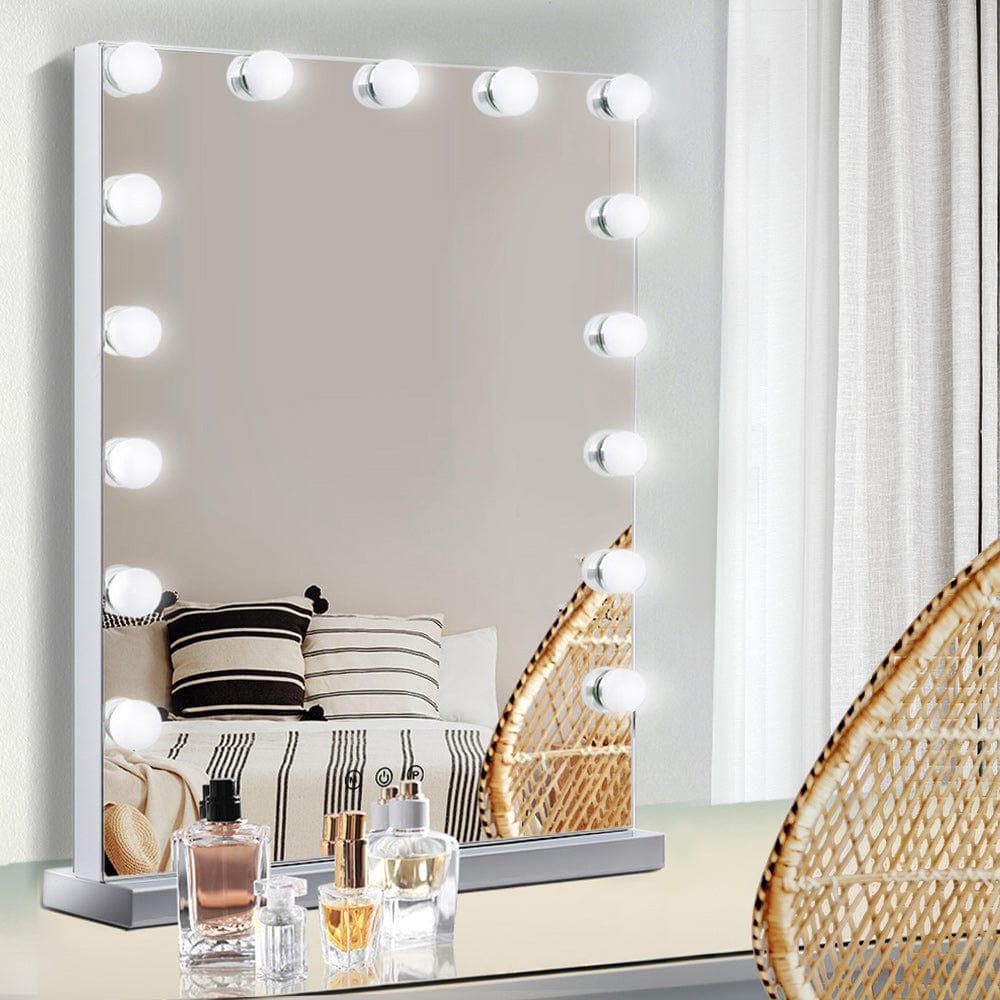 Embellir Embellir Hollywood Frameless Mirror with 15 LED Bulbs 43x51cm MM-FRAMELS-4361-GS