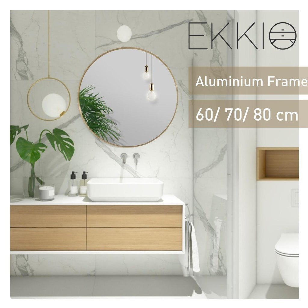 EKKIO 60cm Round Aluminium Wall Mirror