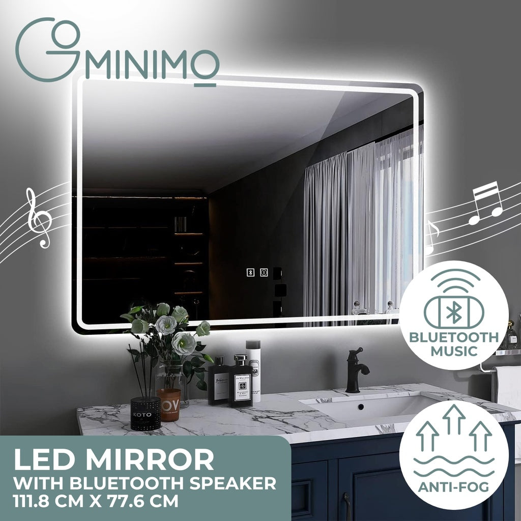 GOMINIMO LED Mirror with Bluetooth 77cm x 110cm